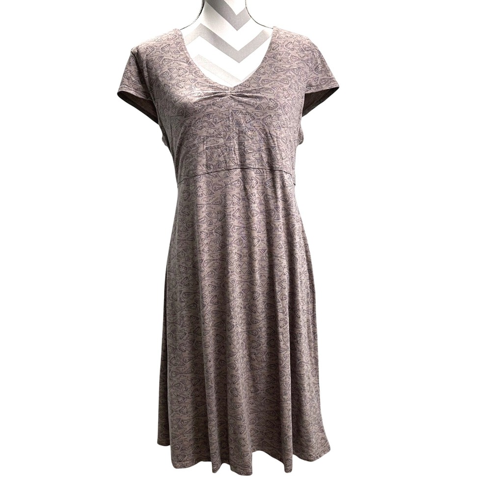 Women's Mauve Patterned Midi Dress - Brand Unspecified